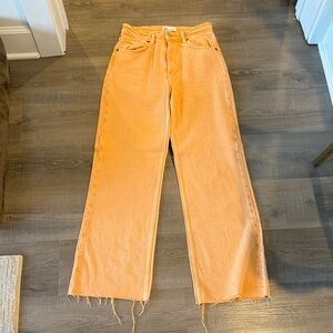 Zara Women's Flare Jeans in Orange